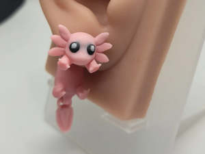 Animal Axolotl Jumper Earrings with Articulated Tail