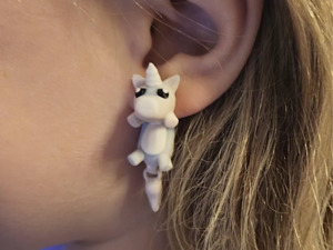 Earrings: Animal Unicorn Earrings with Articulated Tail