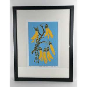 Dave Bell Printmaker Awhitu Peninsula: Kowhai Limited Edition Print