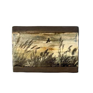 Black Clay Wall Tile | Tui Above Toetoe | Small