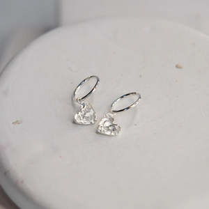 Silver Lace Mini Hearts Earrings