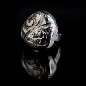 Unfurling Lotus Leaf Pebble Ring