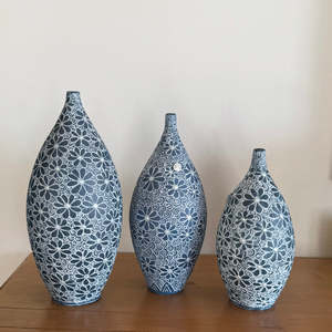 Intaglio Daisy Bottle Vases