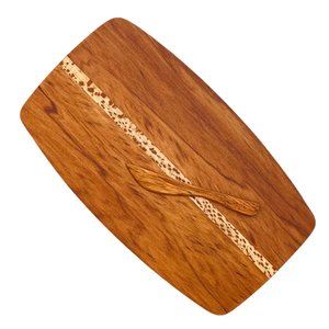 Wood Handcrafted: Waka Board & Cheese Knife | Rimu With Rewarewa Strip | XL