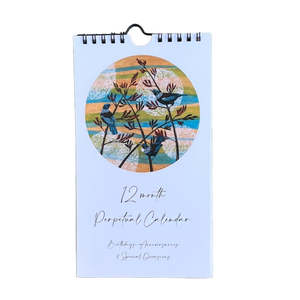 Calendars Diaries Journals: 12 Month Perpetual Calendar