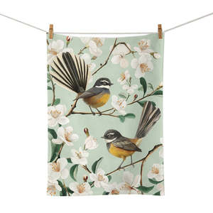 Chatty Fantails Tea Towel