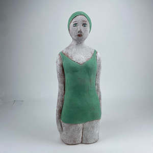 Diana Poor: Female Swimmer In Green Cap