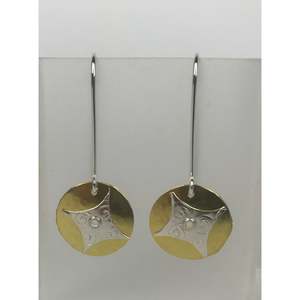 Ali Shannon: Brass Disc Star Earrings