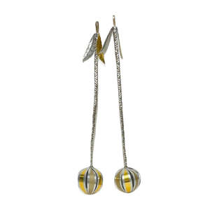 Anna Gedson: Aluminium Silver & Yellow Poi Pair