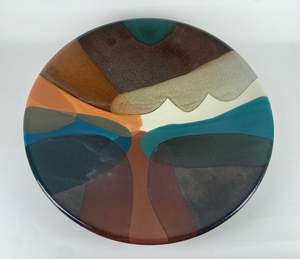 Large Shallow Bowl |Orange Splash