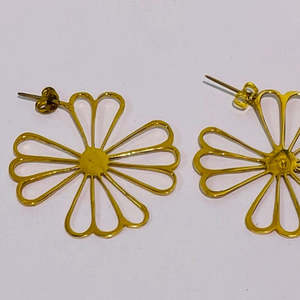 Frances Battersby: Kiku Moyo 14ct Gold Plate Stud Earrings
