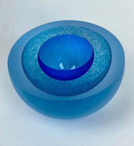 Rebecca Heap: Frosted Double Bubble Turquoise / Cobalt Blue
