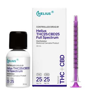 Products: Helius THC25:CBD25 Full Spectrum Balanced oil 30ml