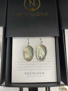 Products: Paua Shell French Hook Earrings Sterling Silver - Toi Toi Maori Art & Gift
