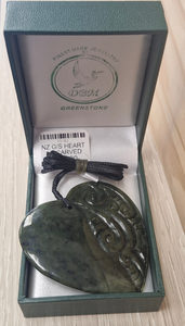 Products: NZ G/S HEART 1/2 CARVED - Toi Toi Maori Art & Gift