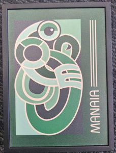 Products: Manaia Kakariki 17.5x12.5 - Toi Toi Maori Art & Gift