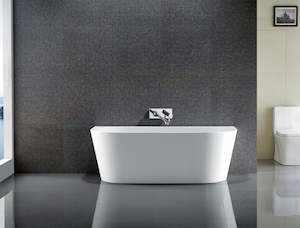 Bath Tub: Bath Tub – Back To Wall Design 1400mm/1500mm/1700mm in White Finish