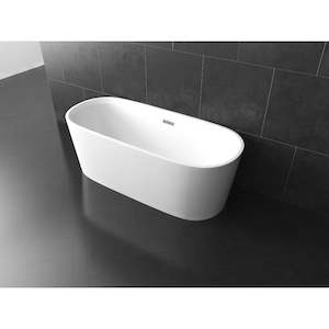 Bath Tub: 1500X750X580MM Round Shape White Acrylic Free Standing Bath
