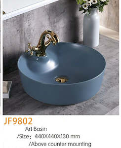 Basins: Private: Basins – Counter Top Ceramic Basin ***Matt blue***