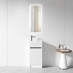 400mmx220mmx750mm White Hand Basin PLYWOOD FLOOR STANDING VANITY