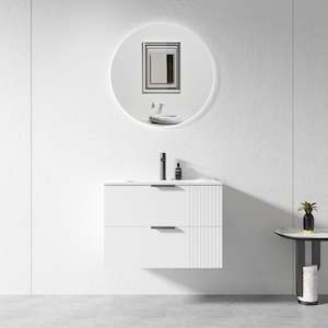 Vanity: 750MM Wall Hung Vanity Plywood White Painting