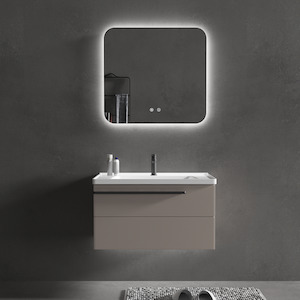 Mirrors: OCEANO 600/750/900mm Square LED Mirror with Demister Backlit Touch Switch 3 Colours Lighting Frameless