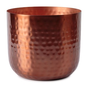 Uttar Indoor Metal Planter - Rose Gold Finish