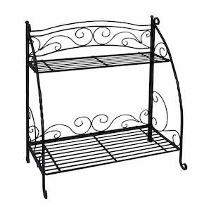 Indoor Planters Stands Garden Structures Figurines: Bakers Plant Stand - 2 shelf Black
