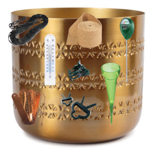 Indoor Planters Stands Garden Structures Figurines: Indoor Metal Planter & Garden Goodies