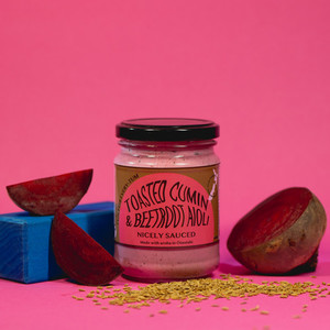 Toasted Cumin & Beetroot Aioli Nicely Sauced
