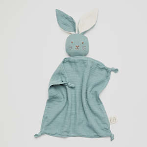 Soft Toys: Organic Muslin Bunny Lovey Sage with Milk Ears