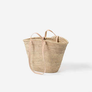 House Home: Moroccan Basket W/Long Handles - Large