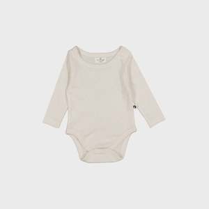 Pointelle Long Sleeve Bodysuit Natural