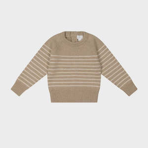 Knitwear: Elias Jumper - Elias Stripe Sable Marle