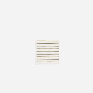 Kitchen Dining: Stripe Cocktail Napkin Pack/20 | White / Mustard