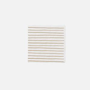 Stripe Dinner Napkin Pack/20 | White / Mustard