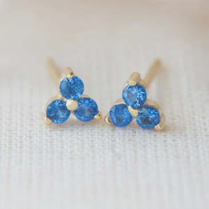 Earrings: Birthstone Studs | September | Gold