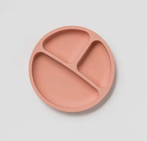 Meal Time: Silicone Divided Plate in Dixie Pink