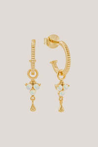 Birthstone Studs: Birthstone Hoops | October | Gold