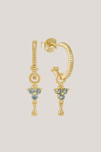 Birthstone Studs: Birthstone Hoops | March | Gold