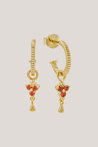 Birthstone Studs: Birthstone Hoops | January | Gold