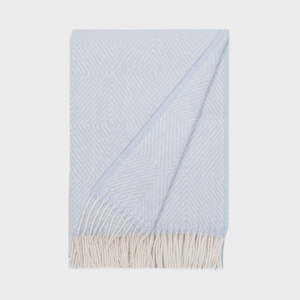 Lina 100% Wool Throw | Ice Blue