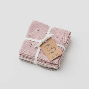Bath Time: Organic Cotton Wash Cloth Set | Dusk