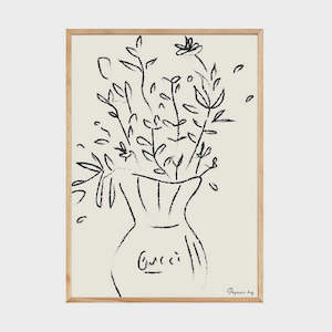 Gucci Flowers Print | A2 Oak Frame