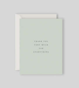 Books Stationary: Thank You Very Much for Everything Card