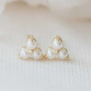 Birthstone Studs | June | Gold