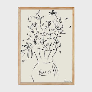 Gucci Flowers Print | A3 Oak Frame