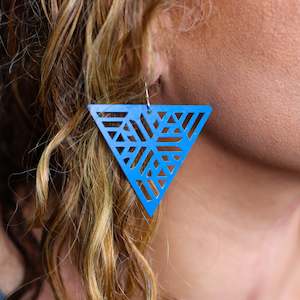 Earrings Blue, Hinetakurua - Takurua Ruru