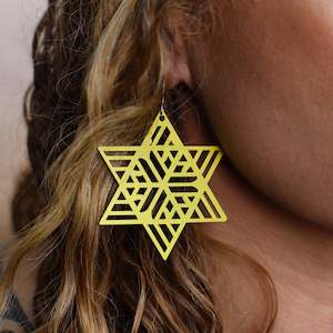 Earrings Yellow, Hinetakurua - Whetū