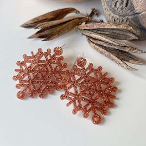 Hinetakurua: Earrings Copper Glitter, Hinetakurua - Takurua Whareana